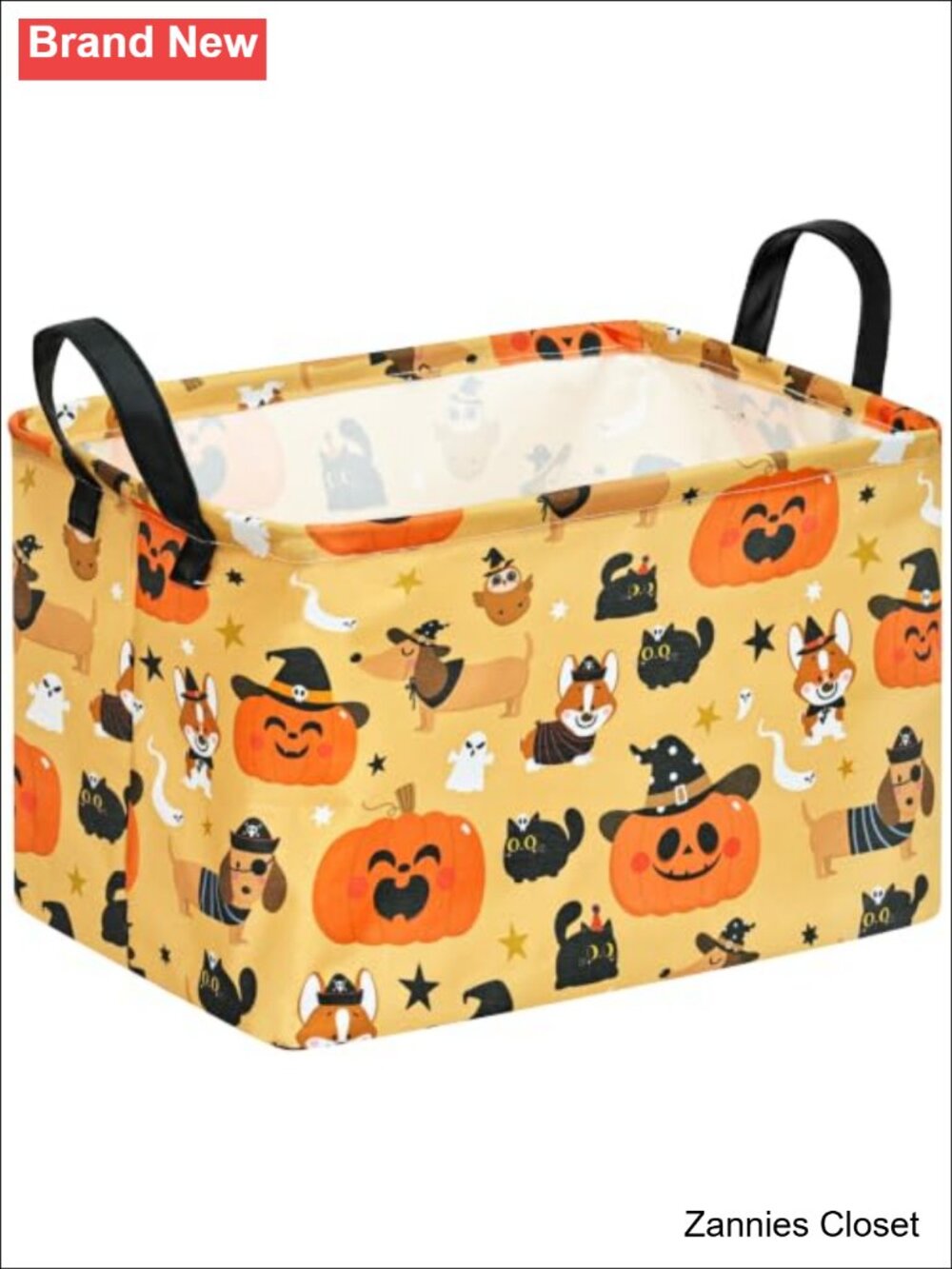 👻 Halloween Pumpkin Ghost Storage Basket Cotton Blend